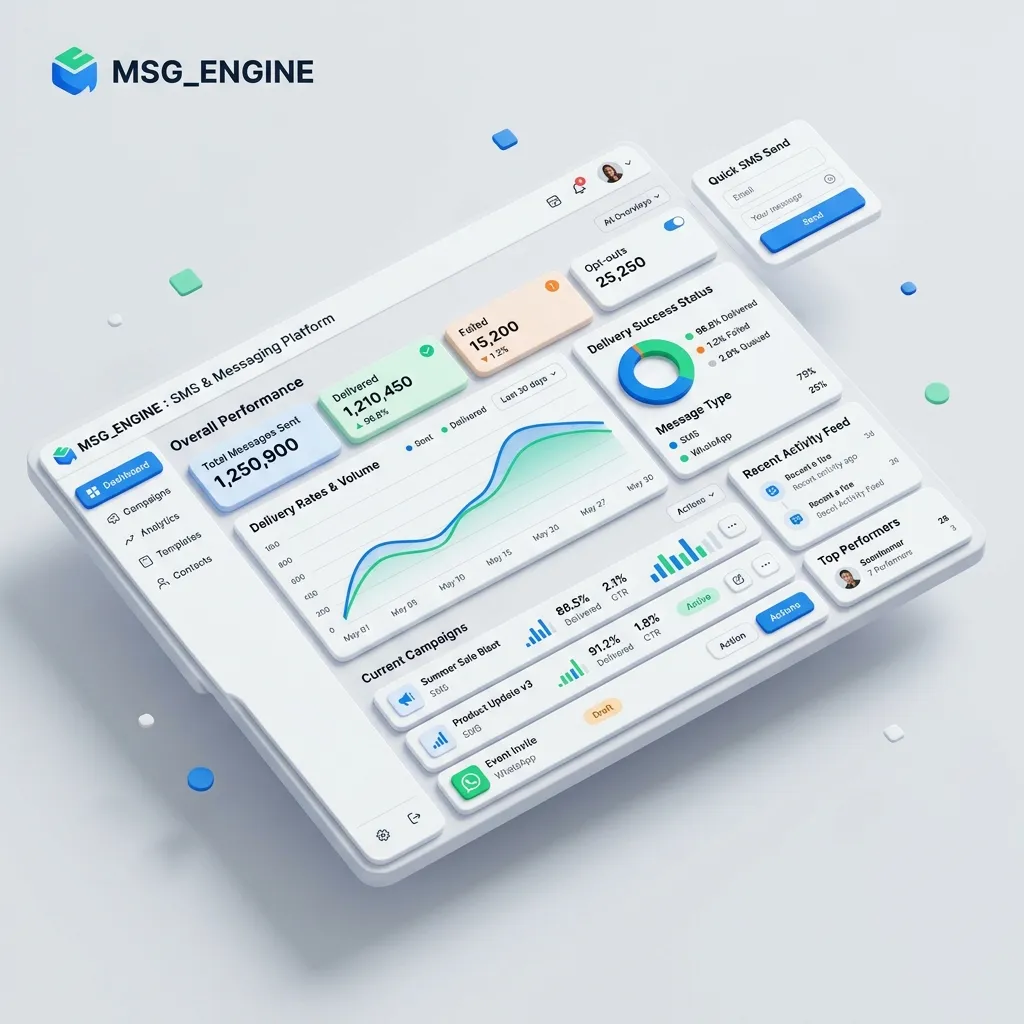 Portfolio: Bulk SMS Engine custom software interface